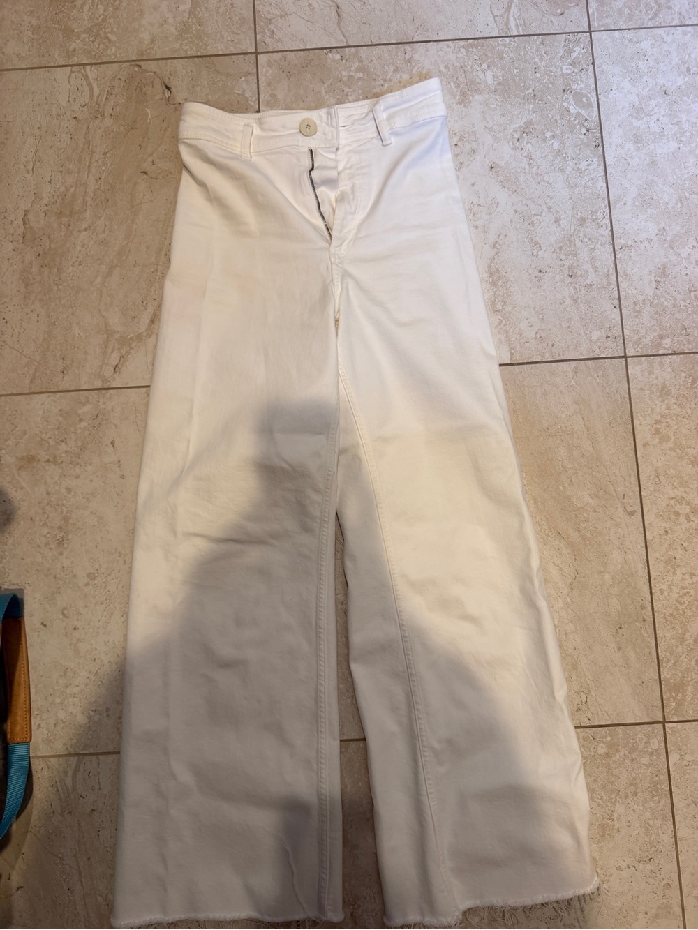 Zara white wide leg jeans